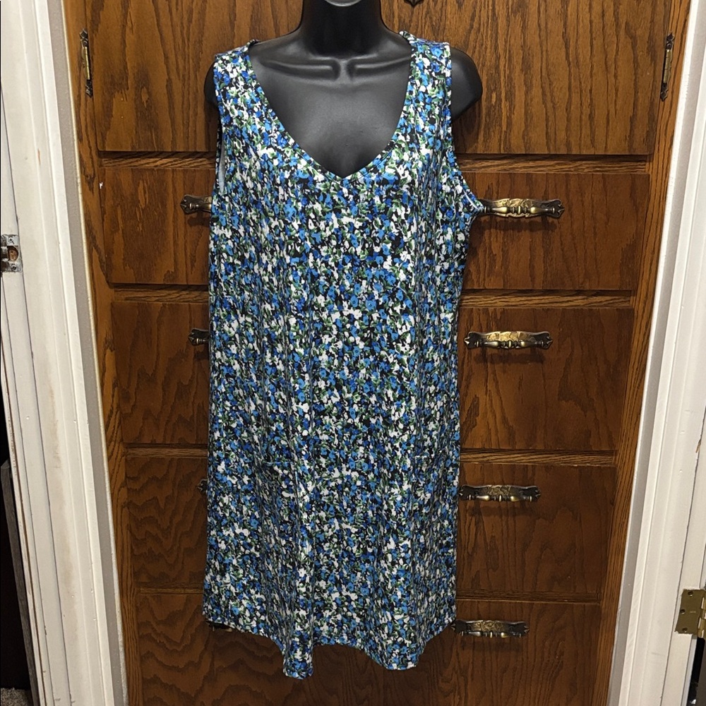 SHEIN Blue Floral Midi Dress